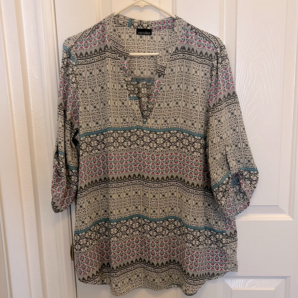 Gray long tunic top
